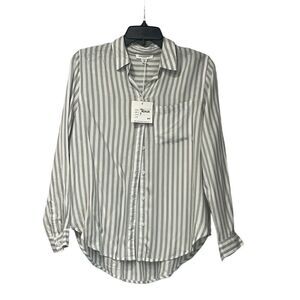 Beach Lounge Women’s Tinji Stripe Shirt in Green Moss, Sz. S